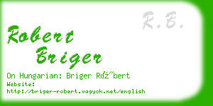 robert briger business card